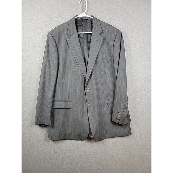 Brooks Brothers Wool Blend Gray Pinstriped LS Blazer Suit Jacket Men’s 48 LG - Picture 1 of 12